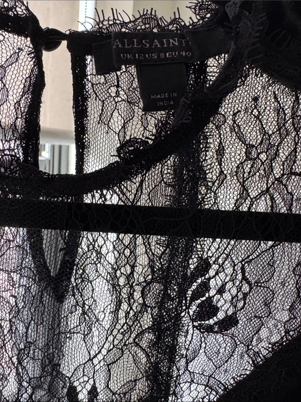 All Saints Mila Velvet Lace Top - Picture 5 of 6